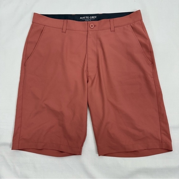 Haus of Grey Matte Grey Men's size 34 Pink Flat Front Shorts - Picture 1 of 9